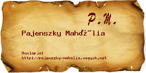 Pajenszky Mahália névjegykártya